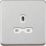 Knightsbridge  13A 1-Gang Unswitched Socket Brushed Chrome with White Inserts