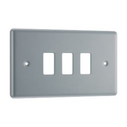 British General Nexus Metal Grid 3-Module Grid Faceplate Grey