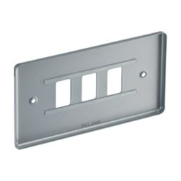 British General Nexus Metal Grid 3-Module Grid Faceplate Grey