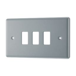 British General Nexus Metal Grid 3-Module Grid Faceplate Grey
