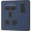 British General Evolve 13A 1-Gang SP Switched Socket + 2.1A 2-Outlet Type A USB Charger Blue with Black Inserts