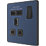 British General Evolve 13A 1-Gang SP Switched Socket + 2.1A 10.5W 2-Outlet Type A USB Charger Blue with Black Inserts