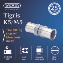 Wavin Tigris  Multi-Layer Composite Press-Fit Equal Straight Couplers 25mm 10 Pack