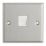 Contactum iConic 1-Gang Master Telephone Socket Brushed Steel with White Inserts