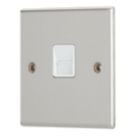 Contactum iConic 1-Gang Master Telephone Socket Brushed Steel with White Inserts