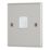 Contactum iConic 1-Gang Master Telephone Socket Brushed Steel with White Inserts