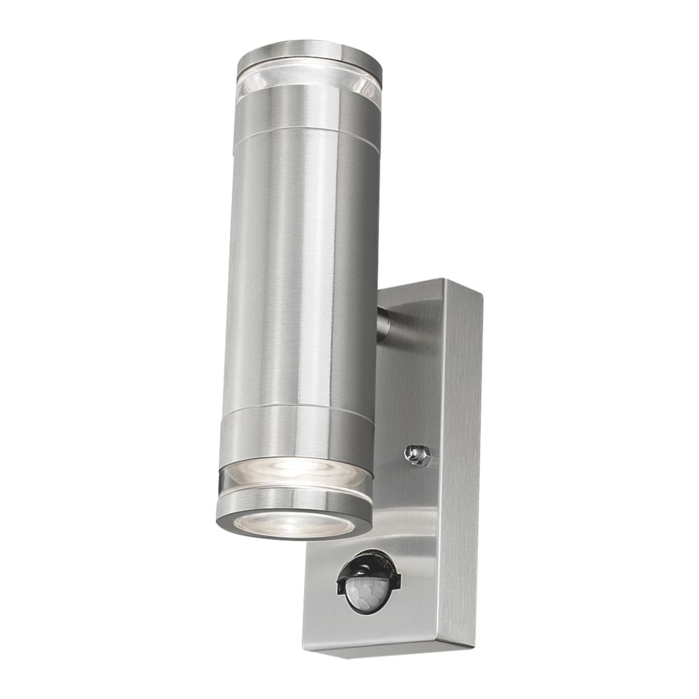 4lite Marinus Outdoor IP44 Up/Down Wall Light With PIR Sensor Stainless Steel
