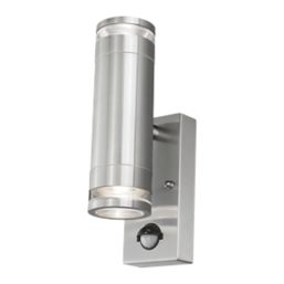 4lite Marinus Outdoor IP44 Up/Down Wall Light With PIR Sensor Stainless Steel