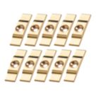Essentials Turn Button Catches Polished Brass 38mm x 9mm 10 Pack