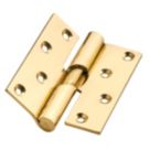 Smith & Locke Polished Brass  Rising Butt Hinges  100mm x 84mm 2 Pack