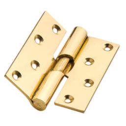 Smith & Locke Polished Brass  Rising Butt Hinges  100mm x 84mm 2 Pack