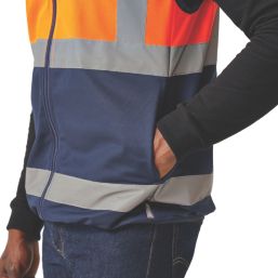 Regatta Pro Zip Collar Hi-Vis Vest Orange/Navy Small 37.5" Chest