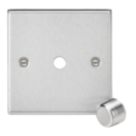 Knightsbridge Raised Square 1-Gang Modular Dimmer Switch Brushed Chrome