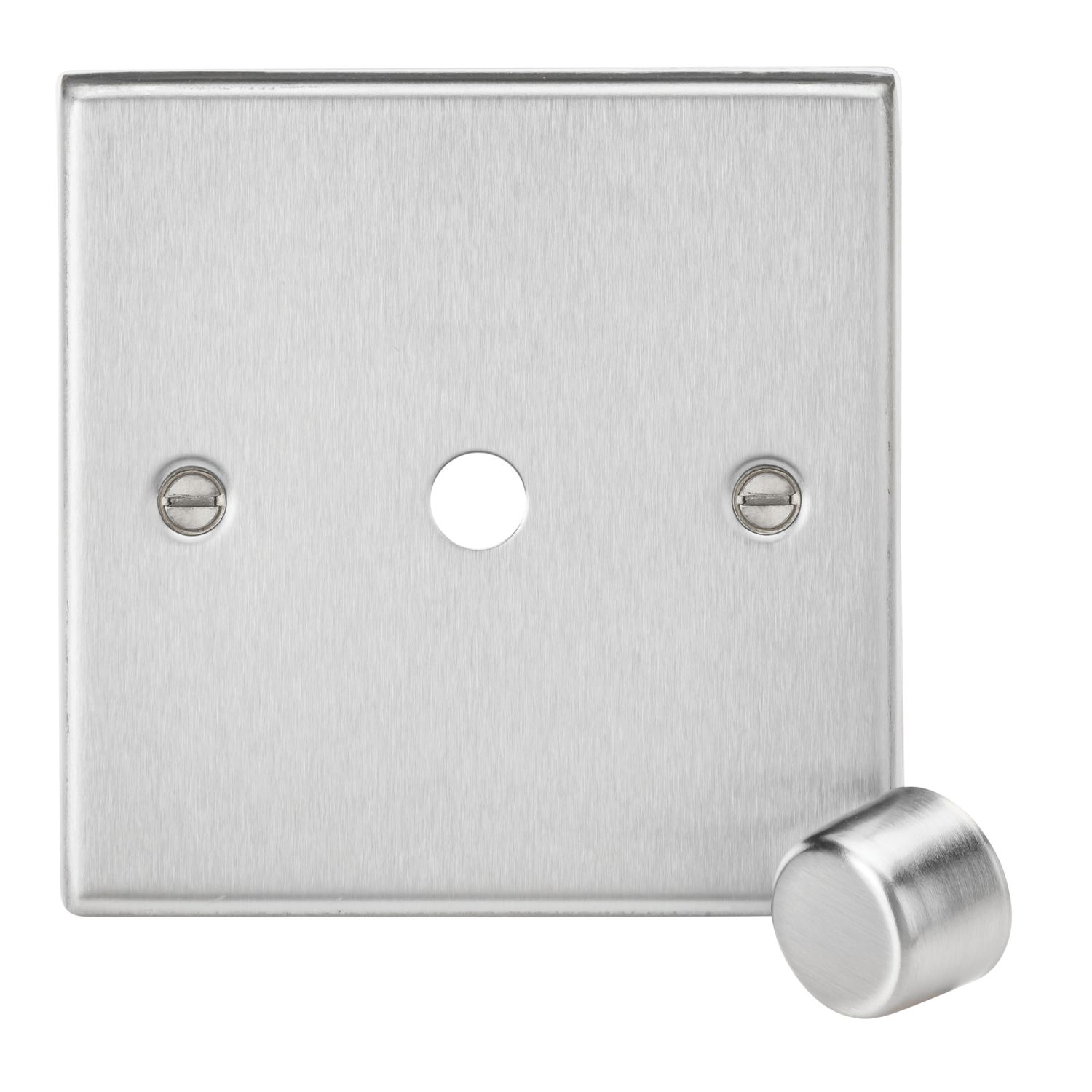 Knightsbridge Raised Square 1-Gang Modular Dimmer Switch Brushed Chrome (250YA)
