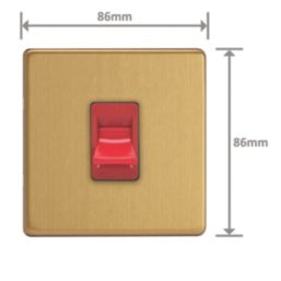 Varilight  45A 1-Gang 2-Pole Cooker Switch Brushed Brass