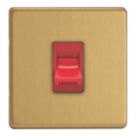 Varilight  45A 1-Gang 2-Pole Cooker Switch Brushed Brass