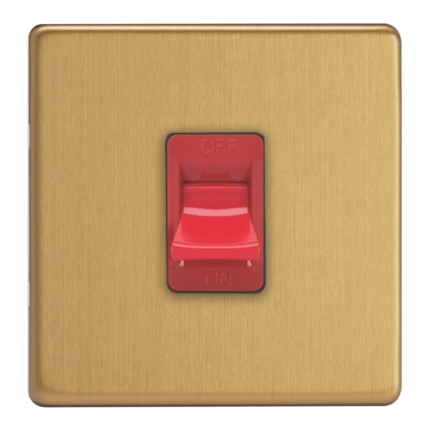 Varilight 45A 1-Gang 2-Pole Cooker Switch Brushed Brass (250YT)