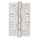 Smith & Locke  Polished Stainless Steel Grade 7 Fire Rated Washered Hinges 102mm x 67mm 2 Pack