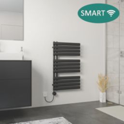 Ximax 816mm x 500mm 1024BTU Black Flat Electric Towel Radiator