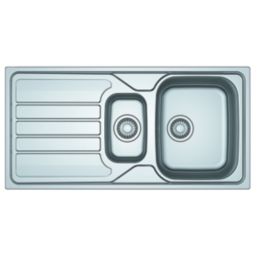 Franke Flash 1.5 Bowl Stainless Steel Inset Sink with Reversible Drainer  1000mm x 500mm