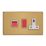 Varilight  45A 2-Gang 2-Pole Cooker Switch & 13A DP Switched Socket Brushed Brass  with White Inserts