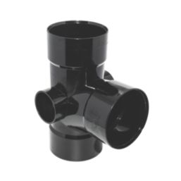 FloPlast  Solvent Weld 92.5° Triple Socket Branch Black 110mm