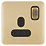 Schneider Electric Lisse Deco 13A 1-Gang DP Switched Plug Socket Satin Brass  with Black Inserts