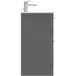 Ideal Standard i.life A Floorstanding Vanity Unit With Chrome Handles & Basin Matt Quartz Grey 600mm x 440mm x 853mm