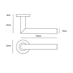 Eclipse Precision Mitred Fire Rated Lever on Rose Door Handle Pair Polished Stainless Steel