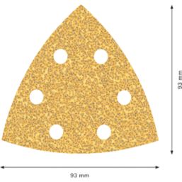 Bosch Expert C470 40 Grit 6-Hole Punched Multi-Material Sanding Sheets 93mm x 93mm 50 Pack