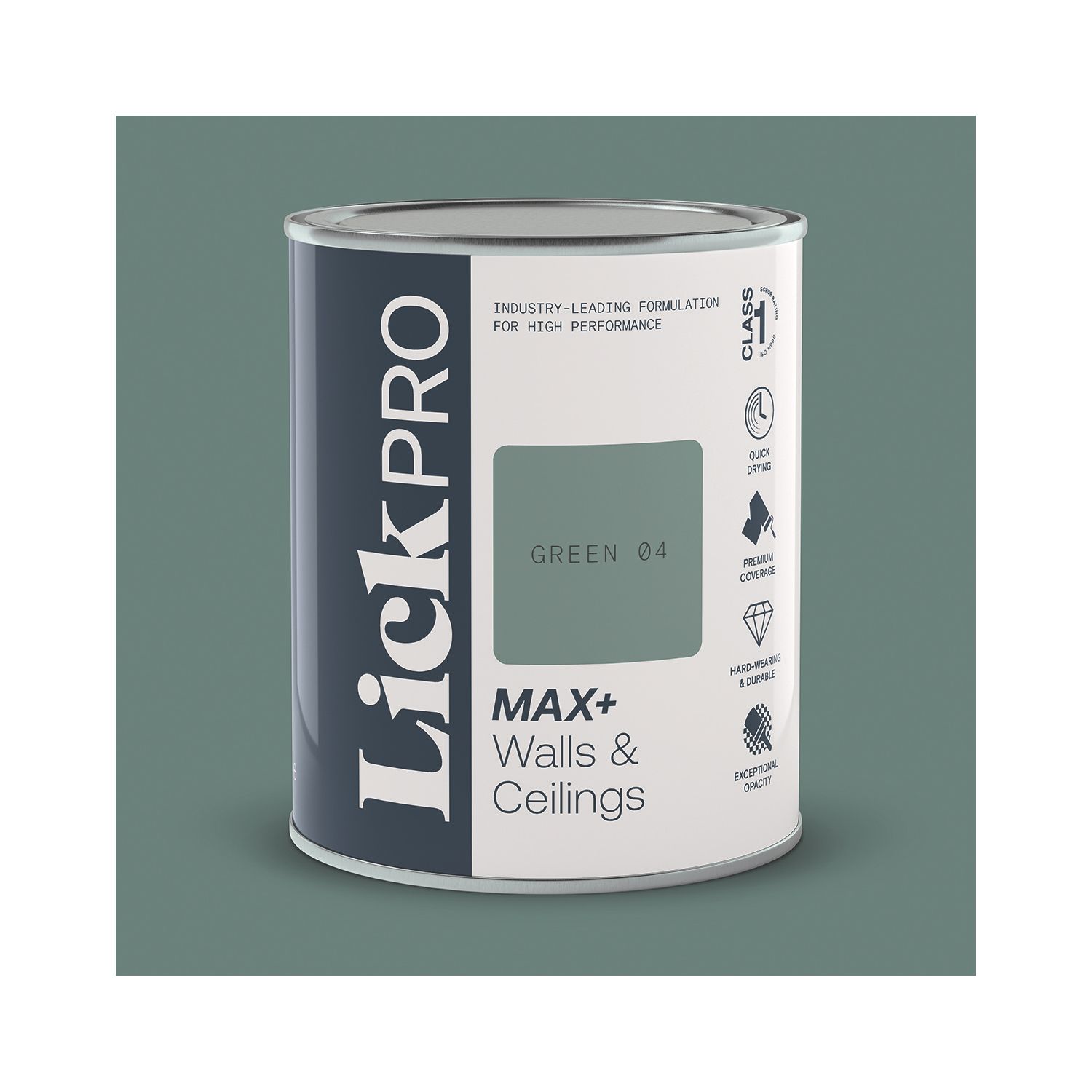 LickPro Max+ 1Ltr Green 04 Matt Emulsion Paint (251TM)