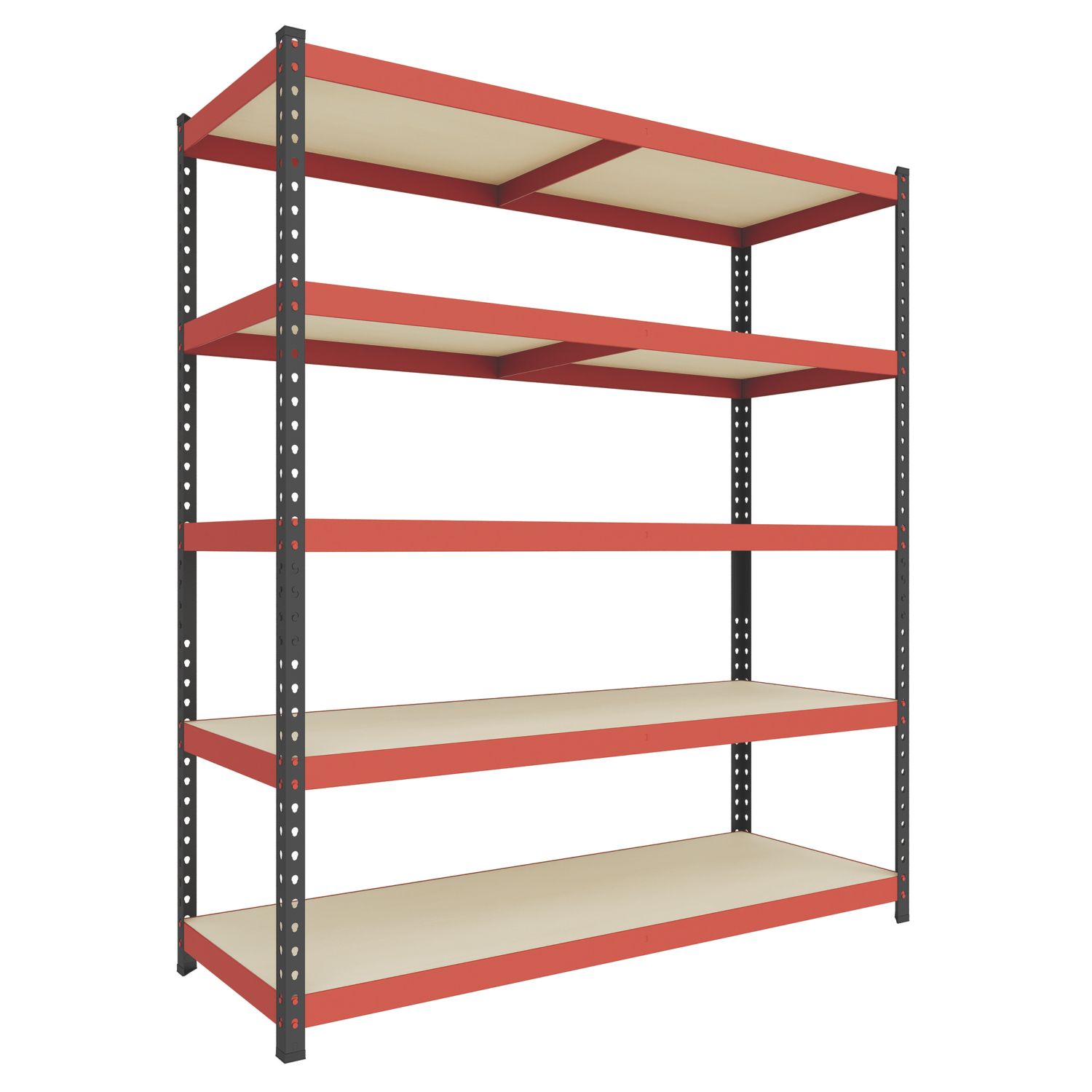 RB Boss Fastlok UDL/PC 5-Tier Metal Garage Shelving Unit 1200mm x 450mm x 1800mm (251TW)