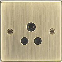 Knightsbridge CS5AAB 5A 1-Gang Unswitched 5A Socket Antique Brass with Black Inserts