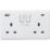 Knightsbridge Curved Edge 13A 2-Gang DP Switched Socket + 3.1A 15.5W 2-Outlet Type A & C USB Charger White