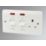 MK Logic Plus 45A 2-Gang DP Cooker Switch & 13A DP Switched Socket White with Neon