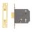 Yale  5 Lever Polished Brass Mortice Deadlock 76mm Case - 57mm Backset