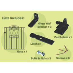 Apollo Wenlock Low Gate Black 777mm x 900mm