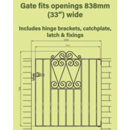 Apollo Wenlock Low Gate Black 777mm x 900mm