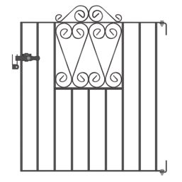 Apollo Wenlock Low Gate Black 777mm x 900mm