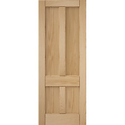 Jeld-Wen Deco Unfinished Oak Veneer Wooden 4-Panel Internal Door 1981mm x 686mm