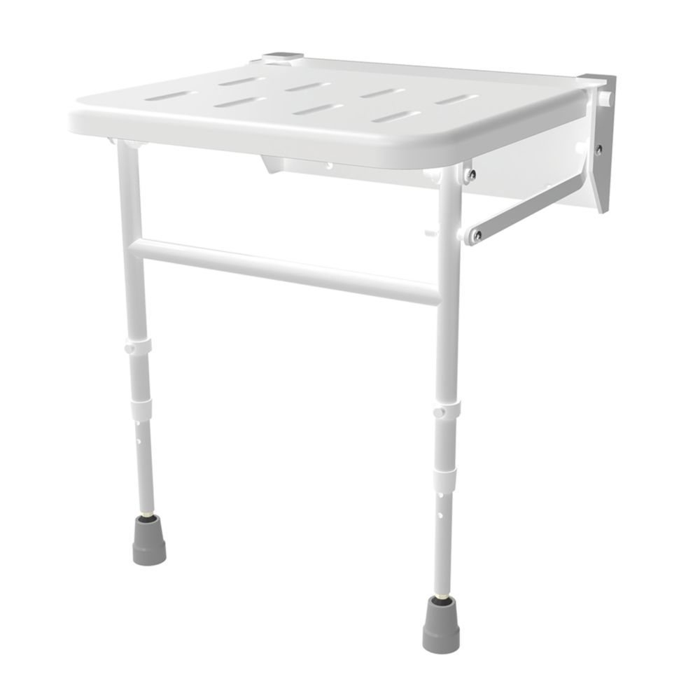 Nymas WallMounted Shower Seat with Legs White Screwfix