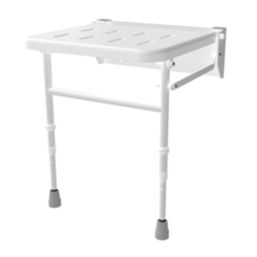 Nymas Wall Mounted Shower Seat with Legs White Screwfix