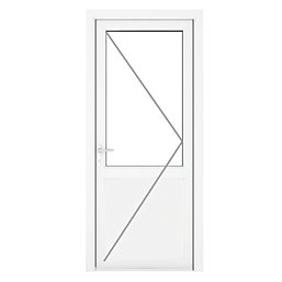 Crystal  1-Panel 1-Clear Light RH White uPVC Back Door 2090mm x 840mm