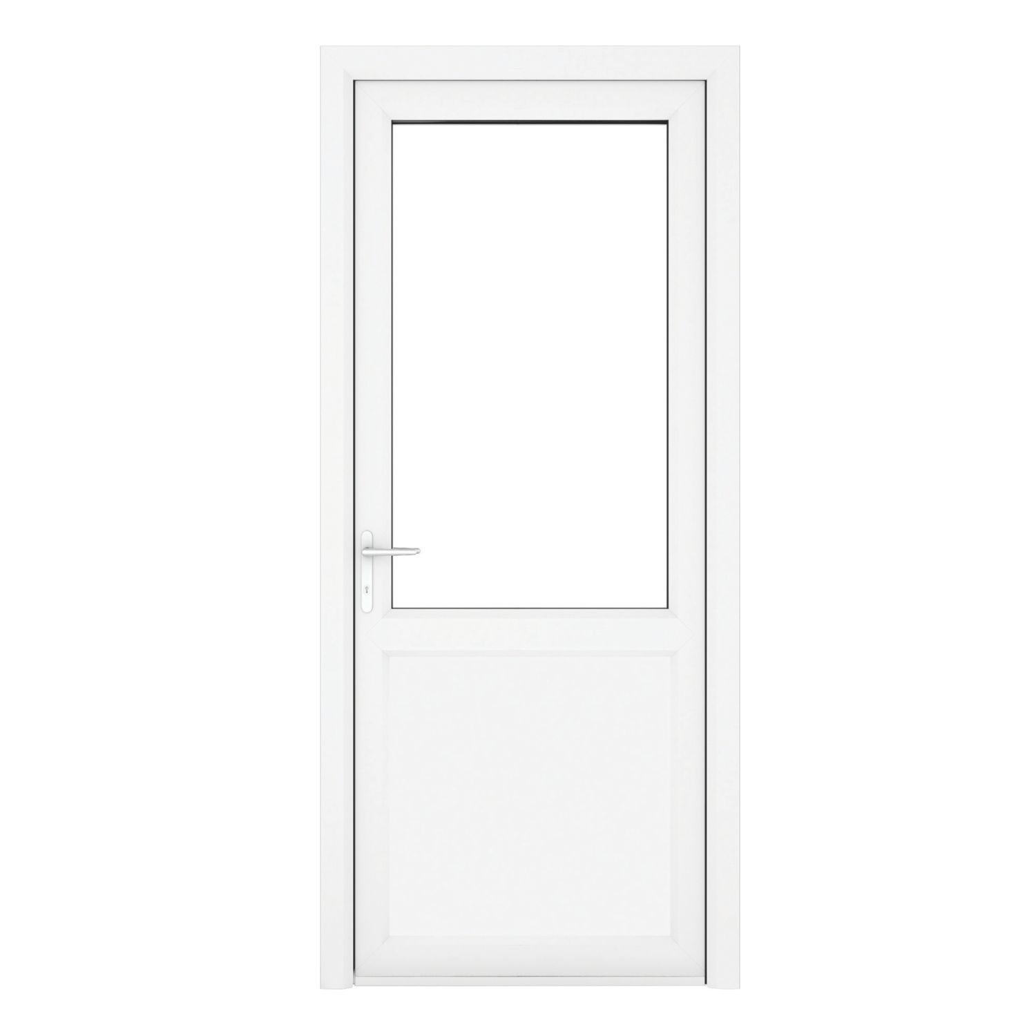 Crystal 1-Panel 1-Clear Light Right-Handed White uPVC Back Door 2090mm x 840mm (252JP)