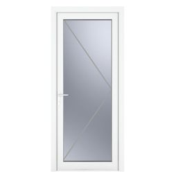 Crystal  Fully Glazed 1-Obscure Light Right-Handed White uPVC Back Door 2090mm x 920mm