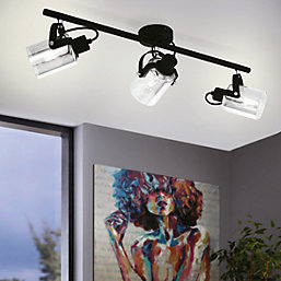 Eglo Berregas Bar 3-Light Ceiling Spotlight Black/Chrome