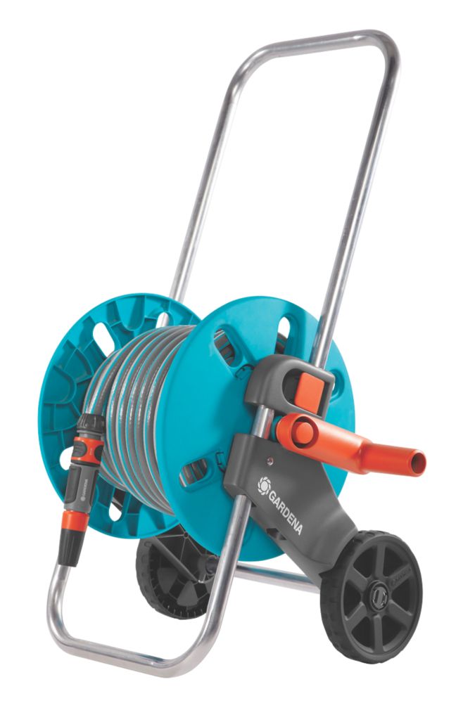 Lightweight portable hose reel trolley for 100m of 08mm of water hose