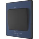 British General Evolve 10A 1-Gang 3-Pole Fan Isolator Switch Blue  with Black Inserts