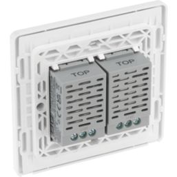 British General Evolve 2-Gang 2-Way LED Double Master Touch Trailing Edge Dimmer Switch  Pearlescent White with White Inserts