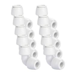 Hep2O  Plastic Push-Fit Equal 90° Keyless Elbow 10mm 10 Pack